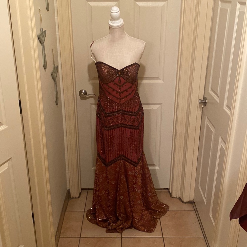 Rose gold evening dress